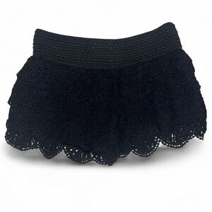 Rewind Black Textured Shorts